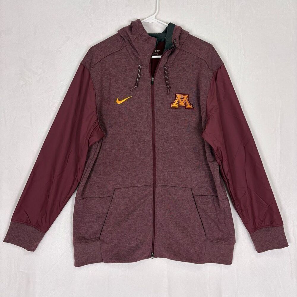 Nike Dri-Fit Minnesota Gophers Maroon Hooded Zip Up Sweatshirt Men's XL